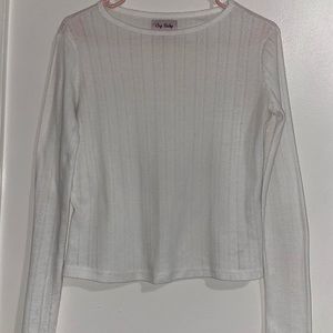 White long sleeve top
